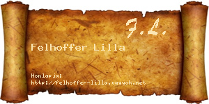 Felhoffer Lilla névjegykártya